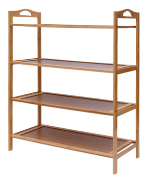 Bamboe Schoenenrek – 4-Laags Organizer met Grote Capaciteit en Open Design