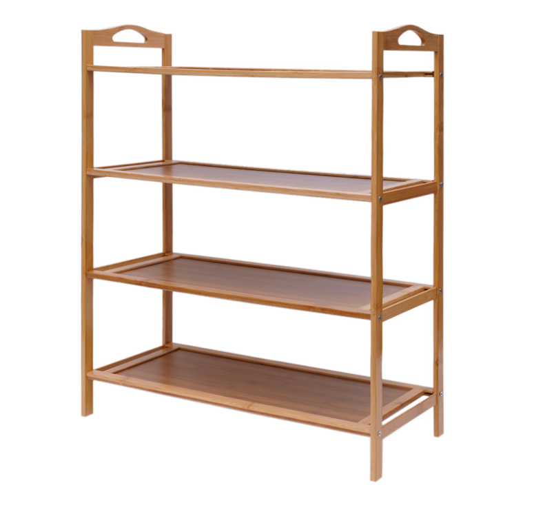 Bamboe Schoenenrek – 4-Laags Organizer met Grote Capaciteit en Open Design