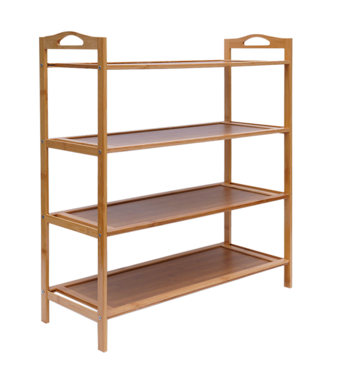 Bamboe Schoenenrek – 4-Laags Organizer met Grote Capaciteit en Open Design