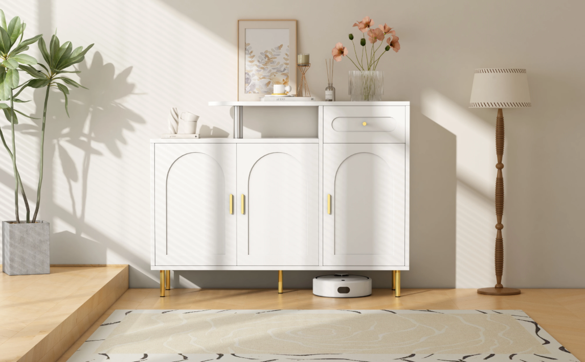 Moderne Dressoir- en Schoenenkast – 1 Lade en 3 Deuren, Wit