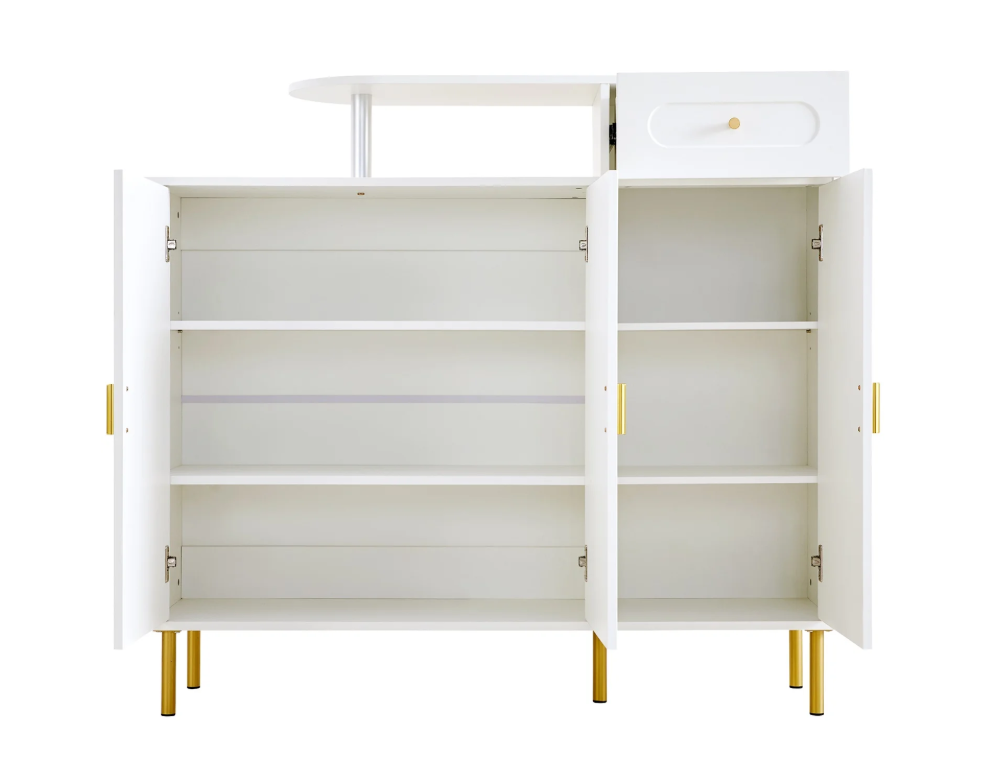Moderne Dressoir- en Schoenenkast – 1 Lade en 3 Deuren, Wit