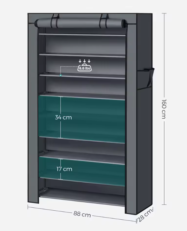 Schoenenrek Met 10 Lagen – Ruime Schoenenkast voor ca. 40 Paar