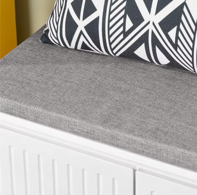 Witte Schoenenbank met Zitting en Opbergruimte – 100×35×42 cm