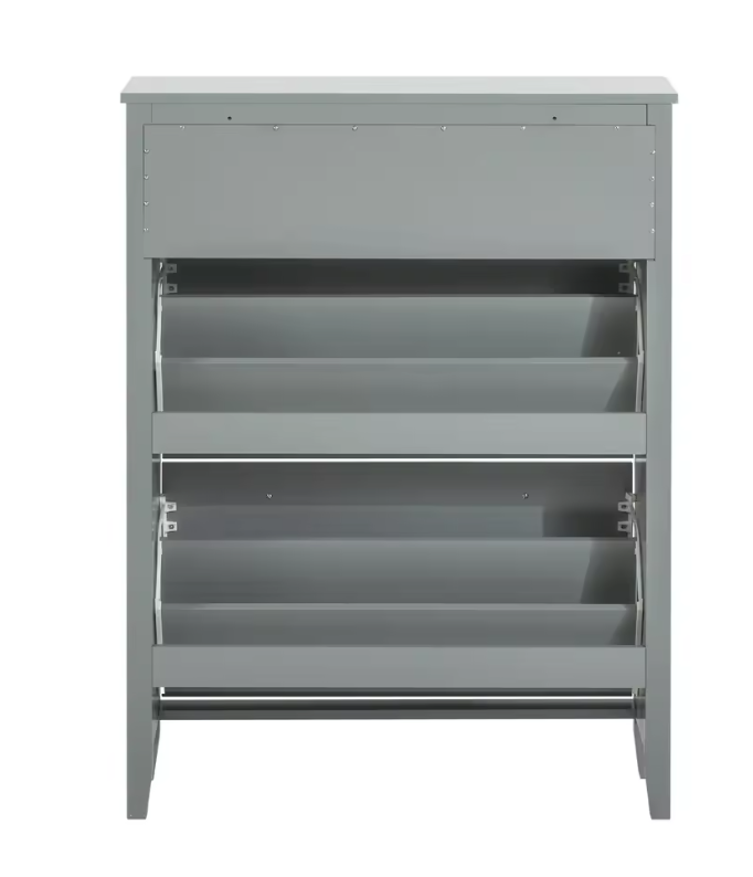 Schoenenkast met 2 Kleppen en Lade – MDF, Compact en Stijlvol (80×108×25 cm)