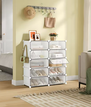 Transparante Schoenenkast Set van 10 – Stapelbaar en Stofvrij (40×30×170 cm)