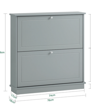Smalle Schoenenkast met 2 Kleppen – ompact en Ruimtebesparend