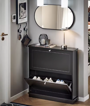 Smalle Schoenenkast met 2 Kleppen – ompact en Ruimtebesparend