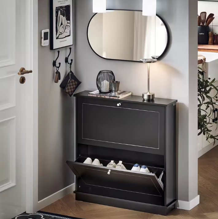 Smalle Schoenenkast met 2 Kleppen – ompact en Ruimtebesparend