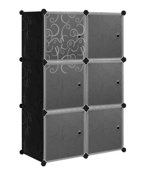 Schoenenkast met 6 Stapelbare Deuren – Modulaire Plastic Opbergboxen