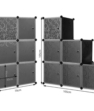 Schoenenkast met 6 Stapelbare Deuren – Modulaire Plastic Opbergboxen