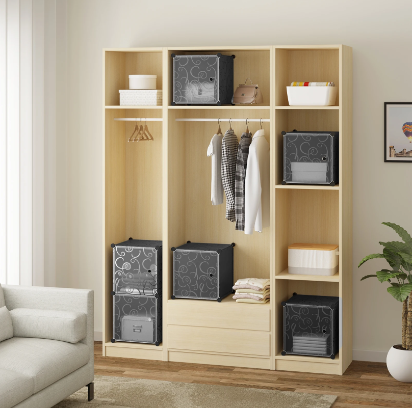 Schoenenkast met 6 Stapelbare Deuren – Modulaire Plastic Opbergboxen