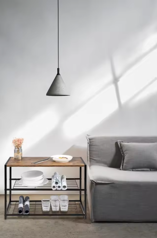 Industriële Schoenenrek met 2 Lagen – Staal en Hout, Compact Opbergsysteem