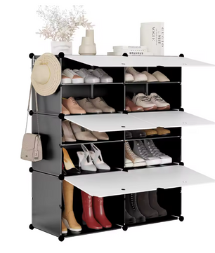 Modulaire Schoenenkast met 6 Compartimenten – Kunststof Opbergkast