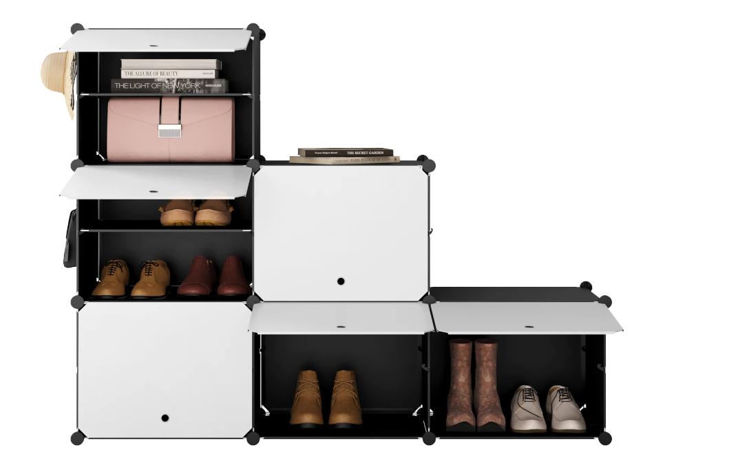 Modulaire Schoenenkast met 6 Compartimenten – Kunststof Opbergkast
