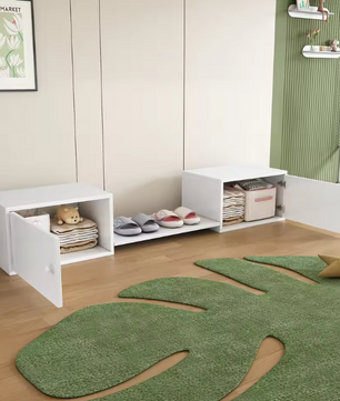 Lange Witte Schoenenkast met Zitbank – 189×40×34,5 cm, Veelzijdig Halmeubel