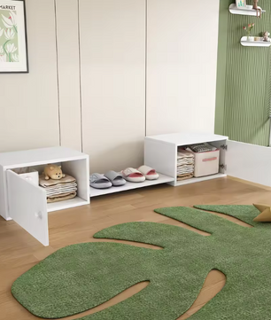 Lange Witte Schoenenkast met Zitbank – 189×40×34,5 cm, Veelzijdig Halmeubel