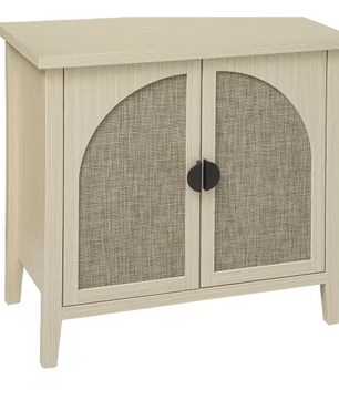 Natuurlijke Rotan Opbergkast met 2 Deuren – Moderne Kast met Verstelbare Planken