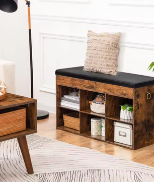 Schoenenbank met 6 Compartimenten – Opbergkast en Zitbank voor Hal en Woonkamer