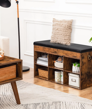 Schoenenbank met 6 Compartimenten – Opbergkast en Zitbank voor Hal en Woonkamer