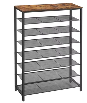 Hoog Schoenenrek met 7 Lagen – Metalen Frame en Ruime Opslag
