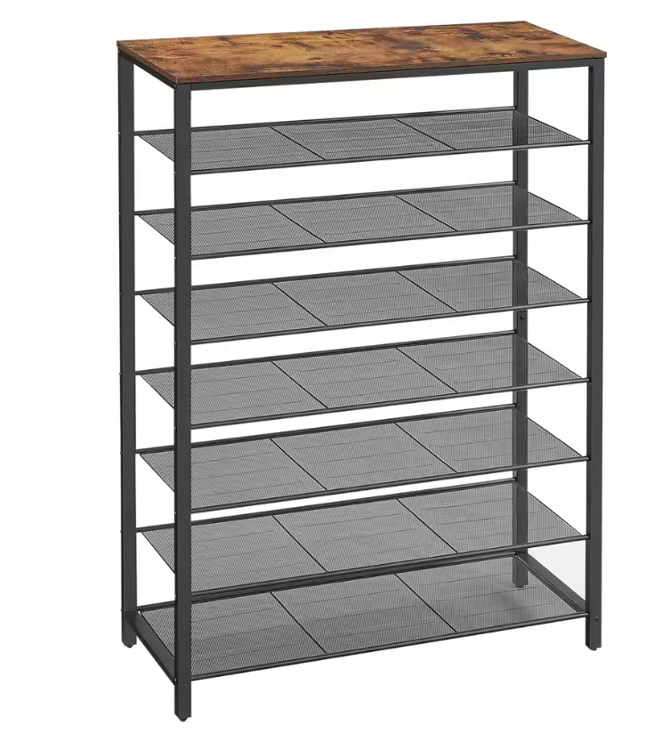 Hoog Schoenenrek met 7 Lagen – Metalen Frame en Ruime Opslag