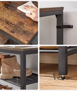 Hoog Schoenenrek met 7 Lagen – Metalen Frame en Ruime Opslag