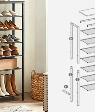 Hoog Schoenenrek met 7 Lagen – Metalen Frame en Ruime Opslag