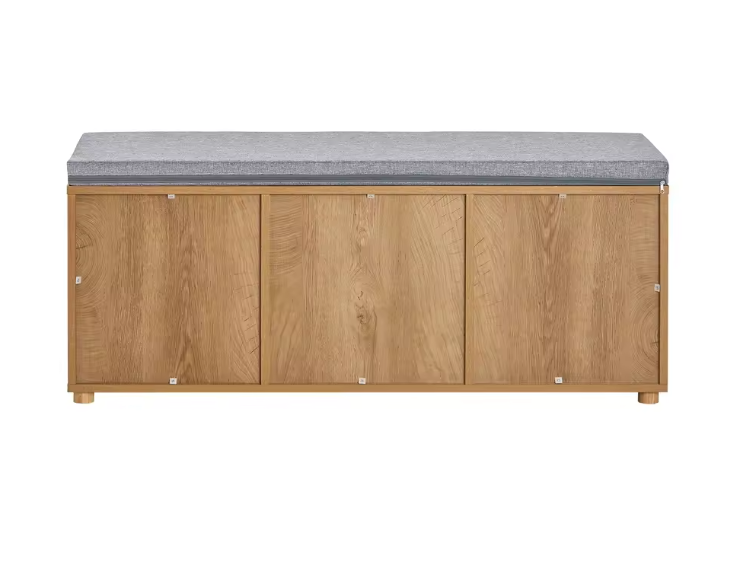 Schoenenbank met Opbergruimte – Houten Bankje met Laden en Deuren