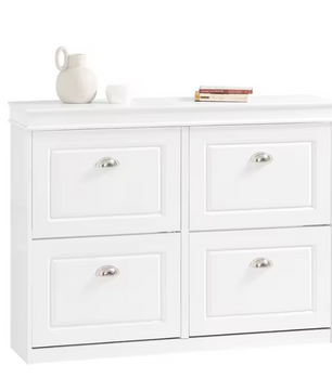 Smalle Schoenenkast met 4 Kleppen – Witte Schoenenkast met 8 Vakken