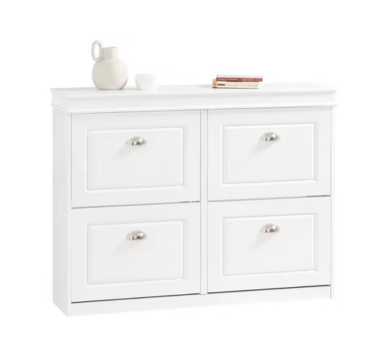 Smalle Schoenenkast met 4 Kleppen – Witte Schoenenkast met 8 Vakken