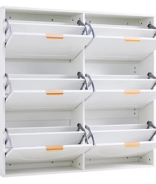 Moderne Schoenenkast met 6 Klepvakken – Slanke Vrijstaande Schoenenkast