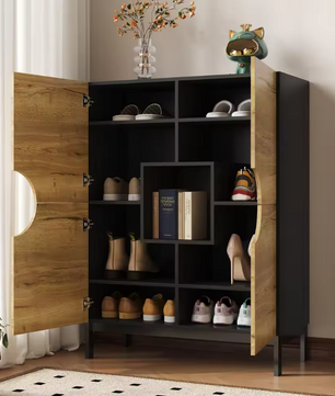 Schoenenkast met LED-Display – Opbergkast met Verstelbare Planken