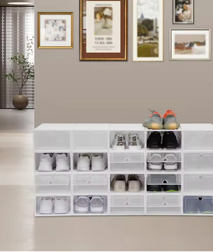 20-delige Opvouwbare Schoenendoos Set – Stapelbare Transparante Schoenenorganizers
