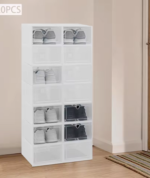 20-delige Opvouwbare Schoenendoos Set – Stapelbare Transparante Schoenenorganizers