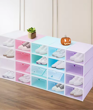 20-delige Transparante Schoenendoos Set – Stapelbare Opbergdozen