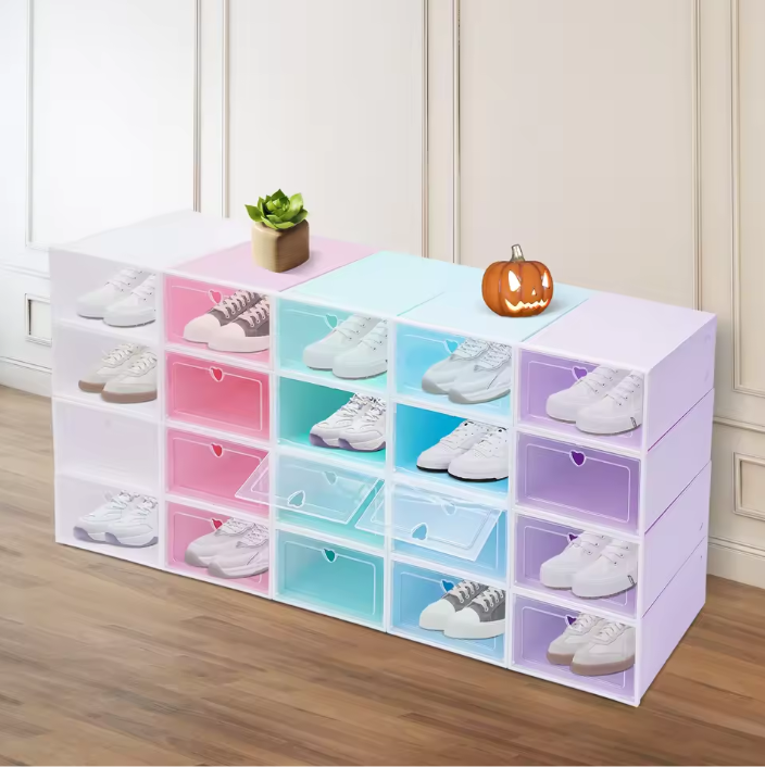 20-delige Transparante Schoenendoos Set – Stapelbare Opbergdozen