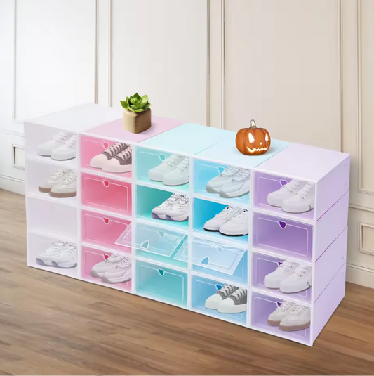 20-delige Transparante Schoenendoos Set – Stapelbare Opbergdozen