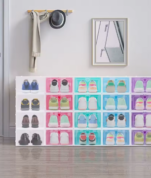 20-delige Transparante Schoenendoos Set – Stapelbare Opbergdozen