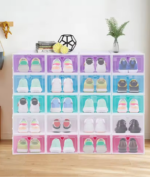 20-delige Transparante Schoenendoos Set – Stapelbare Opbergdozen