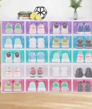20-delige Transparante Schoenendoos Set – Stapelbare Opbergdozen