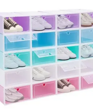 20-delige Transparante Schoenendoos Set – Stapelbare Opbergdozen
