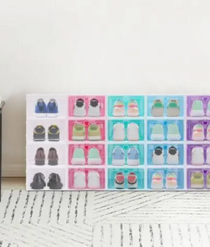 20-delige Transparante Schoenendoos Set – Stapelbare Opbergdozen
