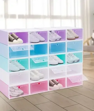 20-delige Transparante Schoenendoos Set – Stapelbare Opbergdozen