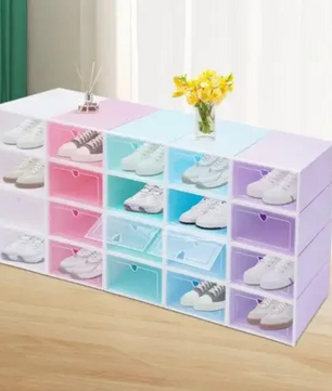 20-delige Transparante Schoenendoos Set – Stapelbare Opbergdozen