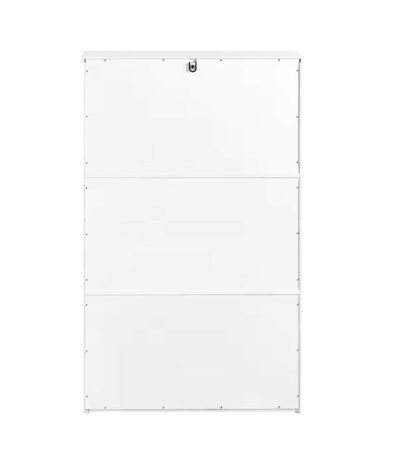 Schoenenkast met 2 Kleppen – Smal MDF Schoenenrek met Lade en 4 Planken