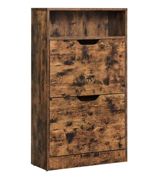 Schoenenkast met 2 Kleppen en Open Vak – 60×24×102 cm