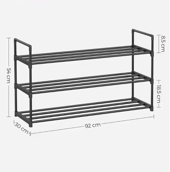 Metalen Schoenenrek 3 Lagen – Voor 12–15 Paar Schoenen