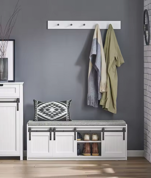 Schoenenbank met Zitting en Schuifdeuren – 120×45×35 cm