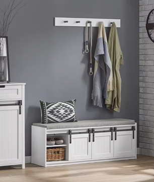 Schoenenbank met Zitting en Schuifdeuren – 120×45×35 cm