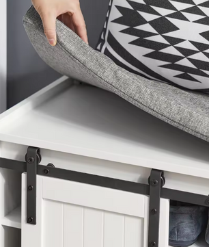 Schoenenbank met Zitting en Schuifdeuren – 120×45×35 cm